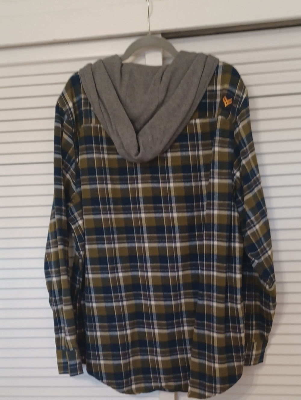 Hawx Work XL Hooded-Button Up Shirt Mens Multi -plaid Work Gear EUC - Picture 1 of 7